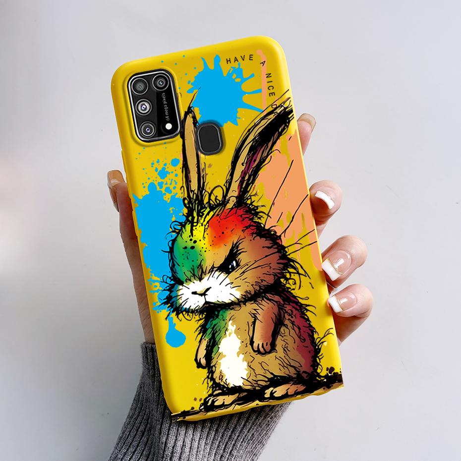 Силиконовый чехол для Samsung M31 M 31 Чехол Милый Кролик Панда Ударопрочный чехол для телефона для Samsung Galaxy M31s M31 s M315F M317F Etui