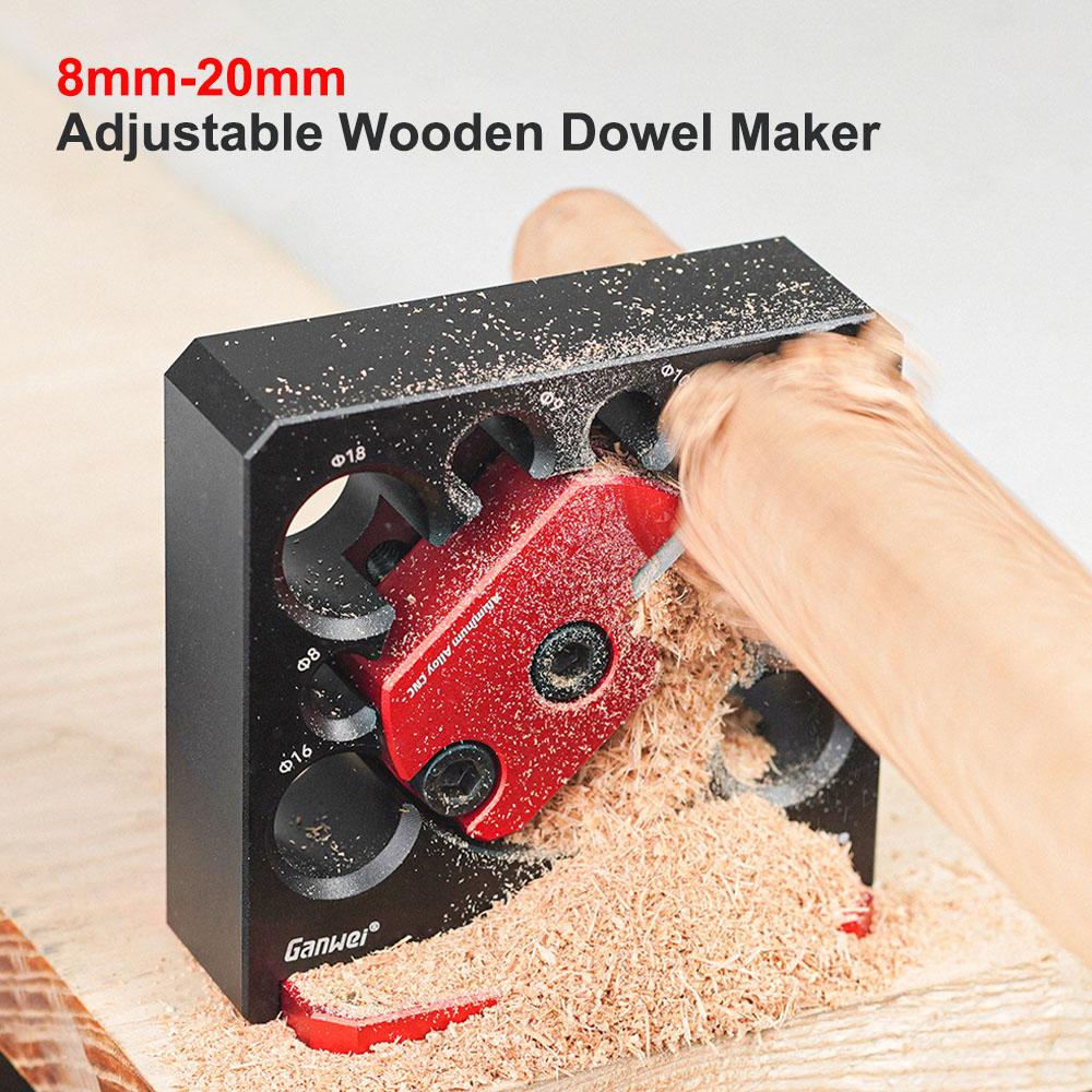 Electric Drill Milling Device Adjustable Woodworking Tools DIY Hand Tools 8mm-20mm 8 Holes CNC Dowel Maker Jig Kit Wooden Round Rod Planer