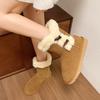 Thick-soled Northeast Snow Boots Women's Winter New Internet Celebrity Fashion Korean Version Velvet Thickened Horn Buckle Foot Cotton Shoes