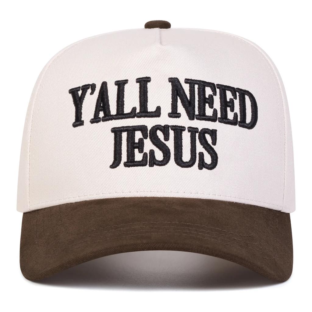 Unisex Y'ALL NEED JESUS Letter Embroidery Baseball Caps Spring Autumn Outdoor Adjustable Casual Hats Sunscreen Hat Sports Cap