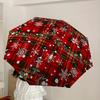 1pc Plaid Christmas Decorations Automatic Folding Umbrella, 8-Rib Durable Frame, Durable Foldable Design - Elegant Gift for Commute yy251210053