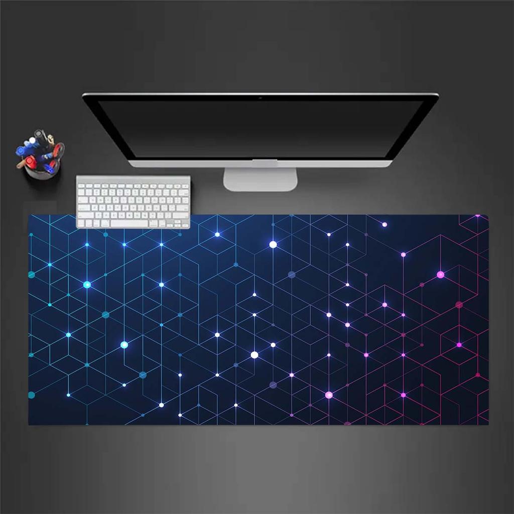 Mysterious Three-dimensional Hexagon Mousepad Desk Pad Large Gaming Mouse Pad Gamer Ofice Mat Mouse Pad Light Gaming Room Desk Mat Unisex