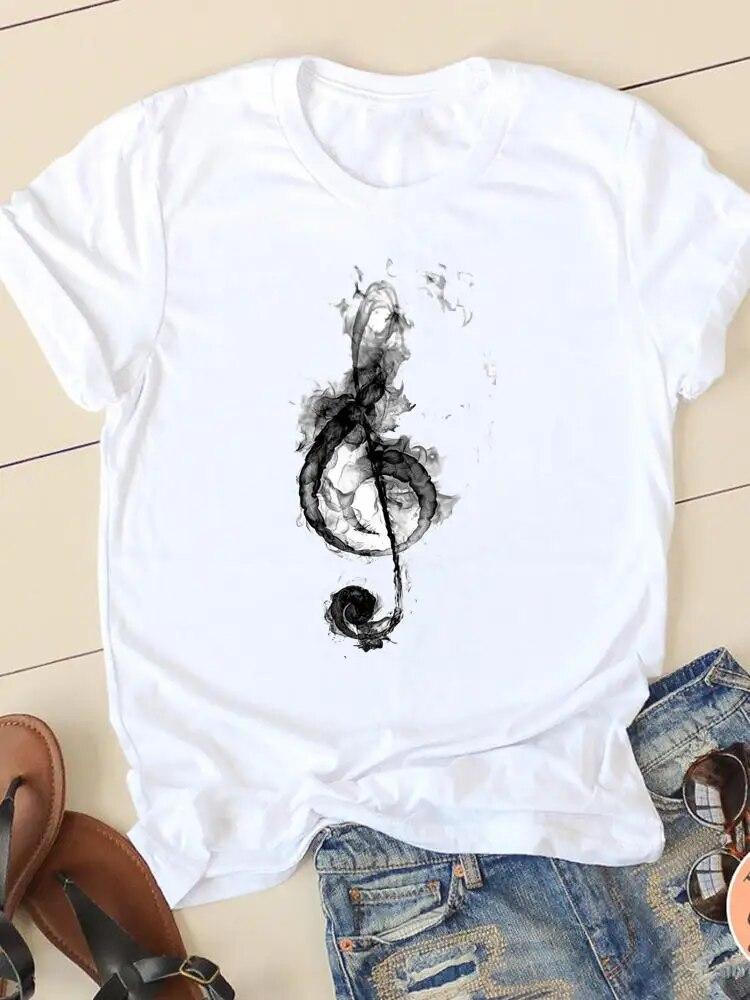 Graphic Tee T-shirts Short Sleeve Ladies Casual Clothing Flamingo Beach 90s Trend Summer Women Fashion Female T Shirt Clothes