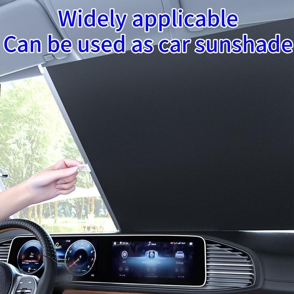 Рулонная штора без сверления для & автомобилей - Самоклеящиеся солнцезащитные шторы на присосках, Термоизоляционные, блокирующие УФ-излучение, выдвижные шторы ( + Черный, 40x60см)