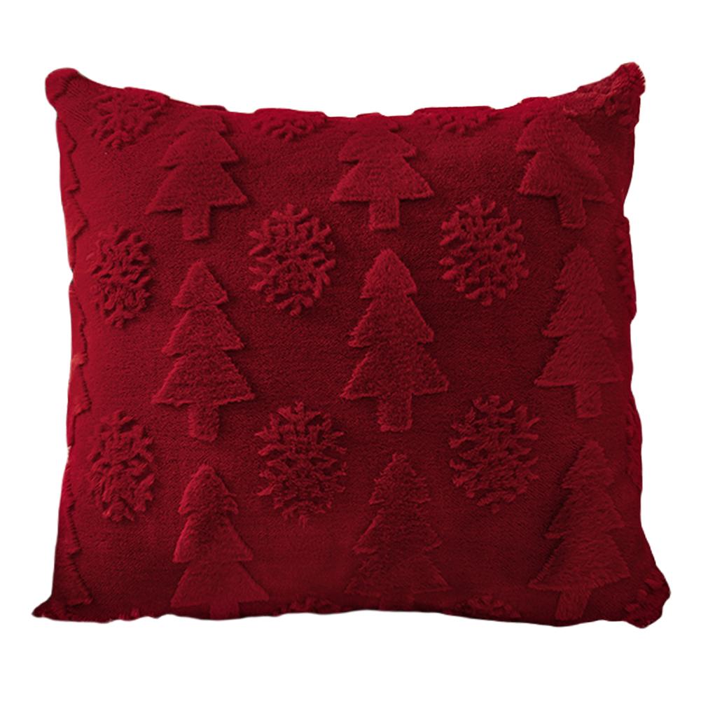 45x45cm Christmas Tree Pillow Cover Soft Snowflake Christmas Pillow Cover Christmas Plush Pillow Case for Winter Holiday Decor
