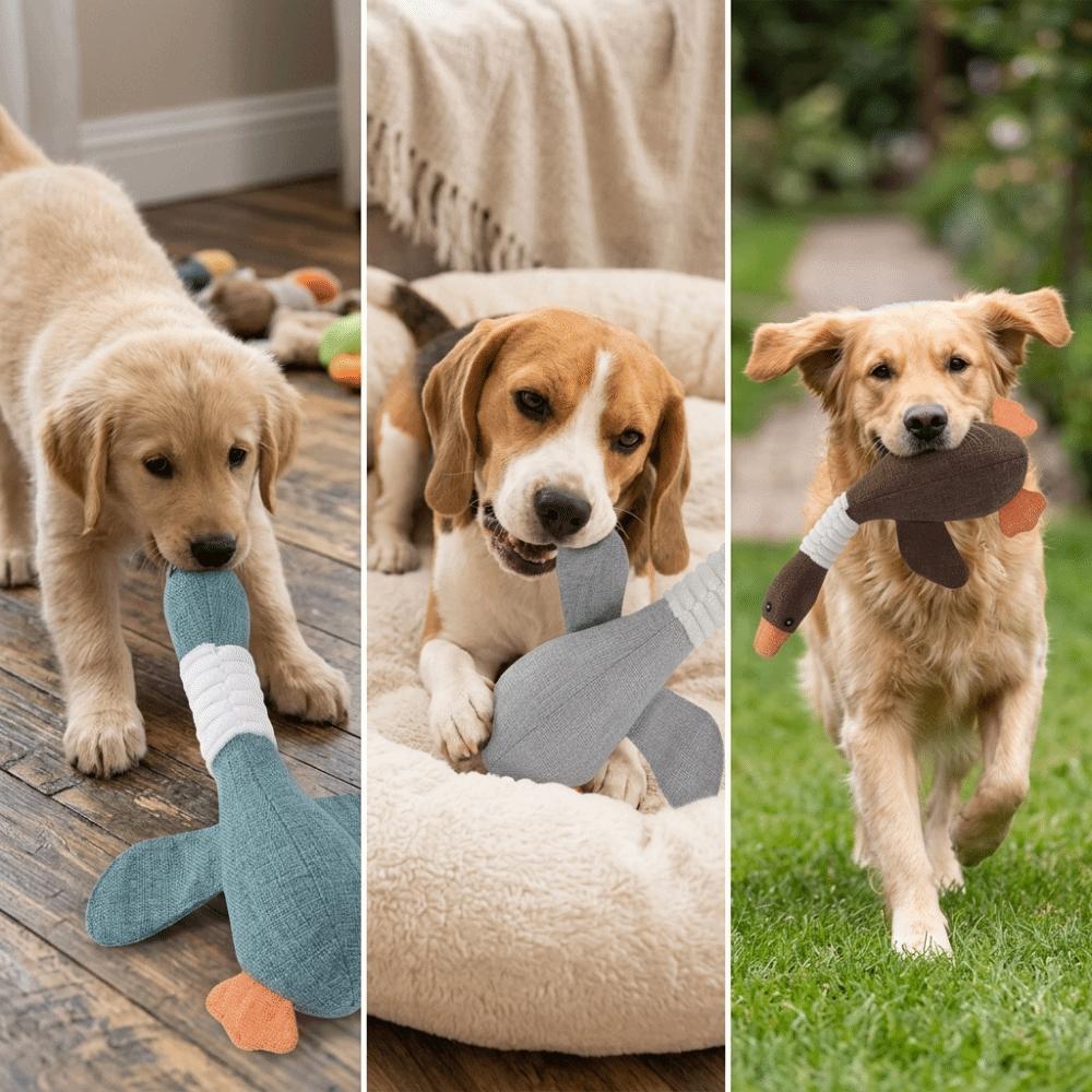 Goose Shaped Goose Pet Toy Plush Surface Cat Molar Toy Soft Touch Dog Chew Toy Interactive Play