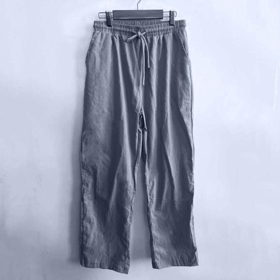 Женские повседневные брюки, однотонные свободные длинные брюки, эластичный пояс, регулируемые брюки на шнурке с карманами