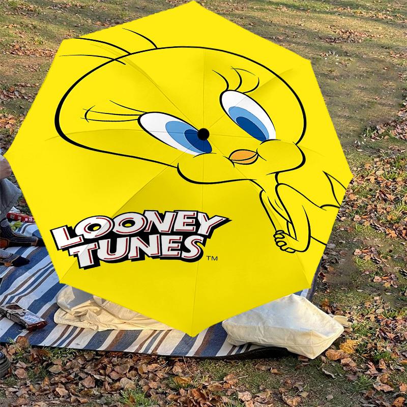 1 шт. Зонт Looney Tunes Птичка Твити - 8 ребер усиленный, автоматическое открытие, легкий и прочный, милый модный аксессуар для улицы, D2663