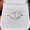 1pc Artificial Diamond Rings Luxury Fashion Heart Artificial Diamond Engagement Ring Women Wedding Accessories