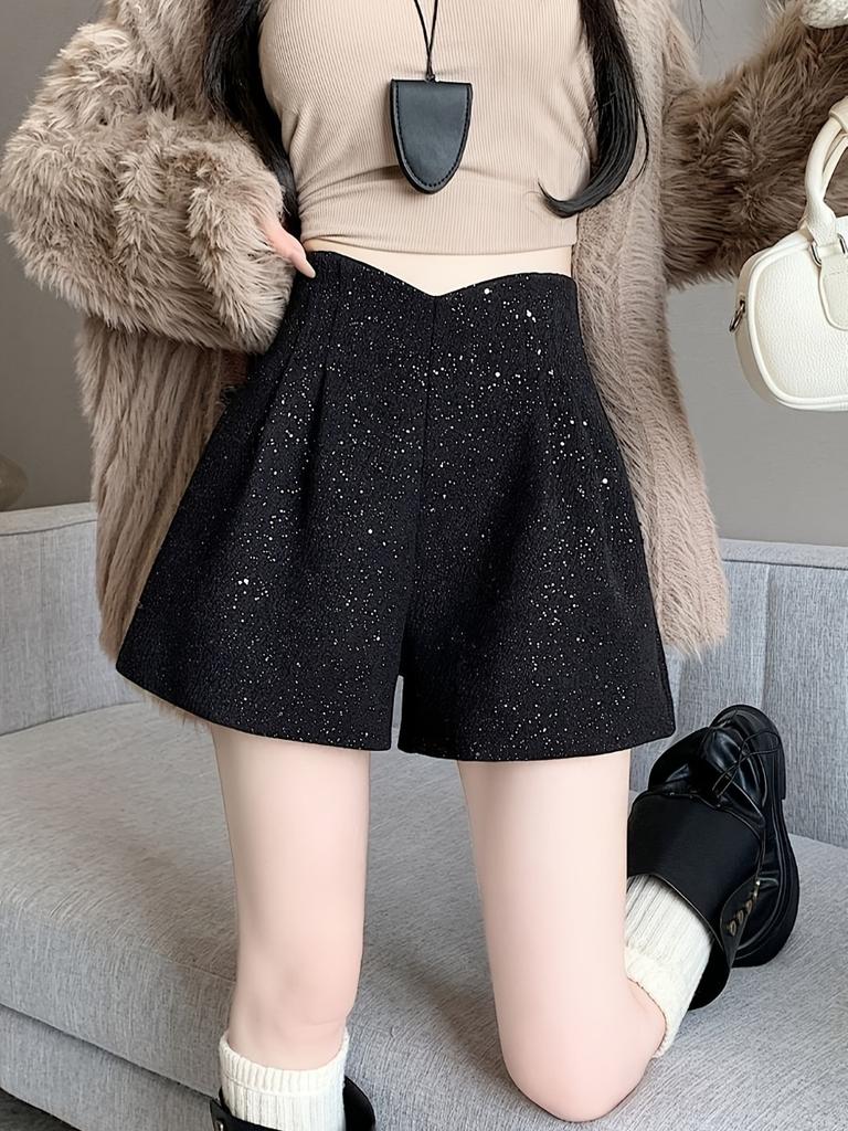 Женские широкие шорты с высокой талией, облегающие повседневные шорты А-силуэта, модная одежда в корейском стиле 2000 года, весна