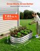 2 Pack Galvanized Raised Garden Beds, 1200 x 600 x 300 mm, Oval Metal Planter Boxes Kit Outdoor, Bottomless Elevated Garden Box with Gloves, Alu-Zinc,