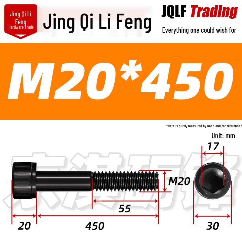 M20-M27 High Strength Blackened Hex Socket Head Cap Screw with Knurled Cylindrical Half Thread