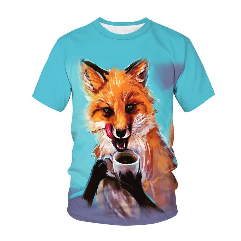 Kawaii Animals Foxes 3D Printed Kids T Shirt Fashion Casual Cartoons T Shirt Boys Girls Детская одежда для девочек