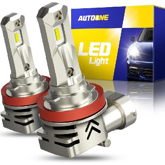 AUTOONE H1 Fog Bulbs, Ultra Bright 6500K Cool White Replacement For Halogen, 1:1 Mini Size Fog Light Bulbs, Pack Of 2