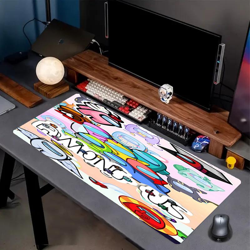 Among Us Print Mouse Pad, Anti‑Slip Desktop keyboard Mat, for PC Laptop Gaming Working Daily Use, Cool Festival Surprise Gift