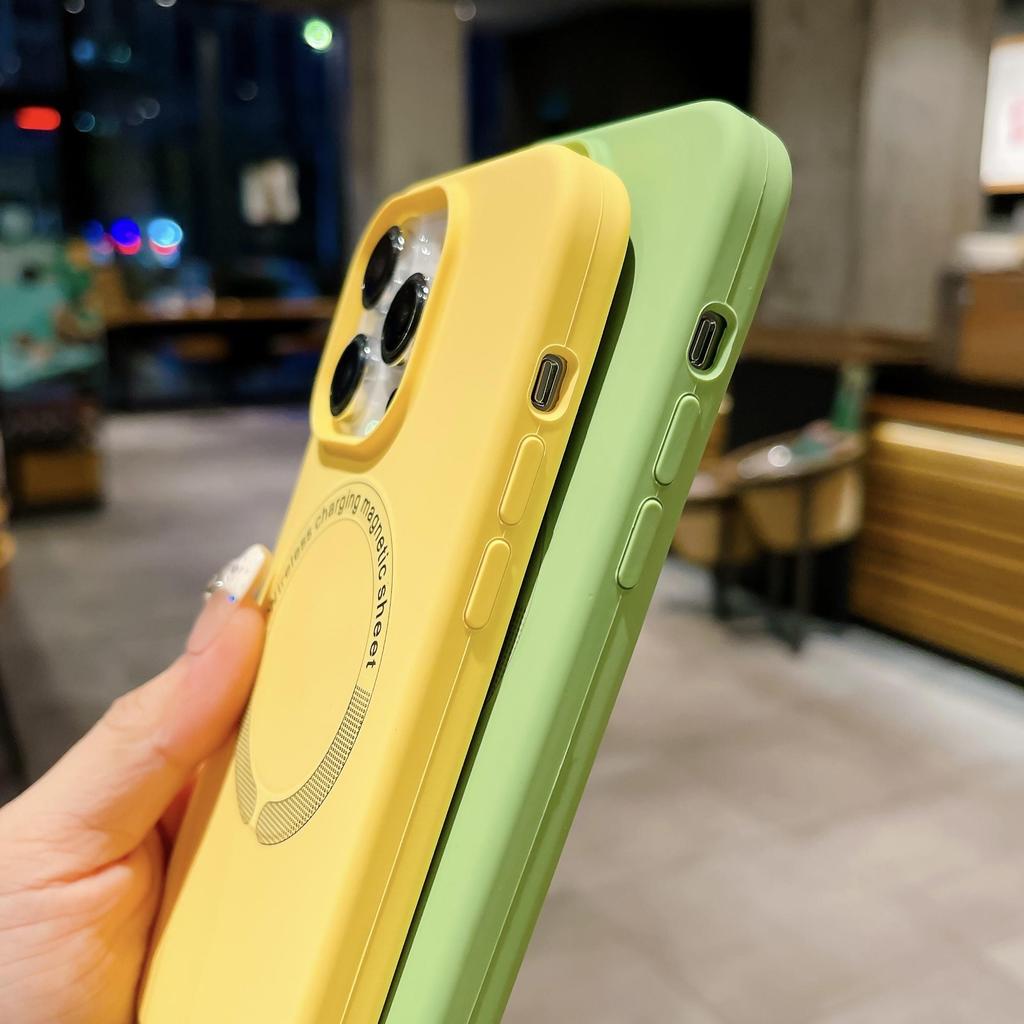 Жидкий силикон для чехла для беспроводной зарядки Magsafe для iPhone 15 14 13 12 11 Pro Max Plus, мягкий магнитный защитный чехол
