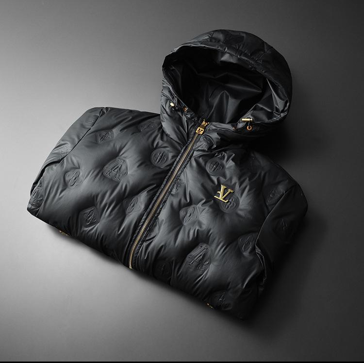 Мужская роскошная пуховая куртка с капюшоном - Европейская высококачественная 90% белый утиный пух Зимнее пальто