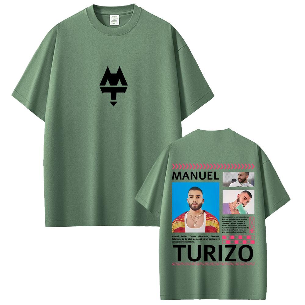 Rapper Manuel Turizo Graphic T Shirt Men Women Clothing Hip Hop Fashion Pop Music Tshirts Mens Casual Cotton Vintage Tshirt
