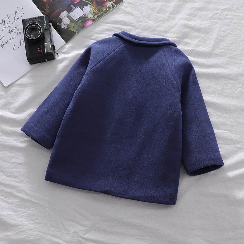 Зимние куртки в сетку, шерстяные двубортные двубортные плащи для маленьких мальчиков и девочек, пальто с лацканами, осенняя детская верхняя одежда, пальто, весеннее шерстяное пальто