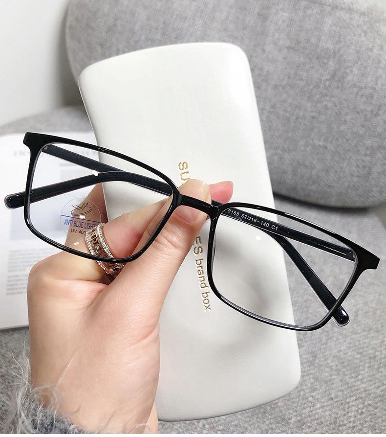 Vintage Art Glasses Frame Fashion Business TR90 Ultra-light Glasses for Men Women Square Eyeglasses Frames No Diopter