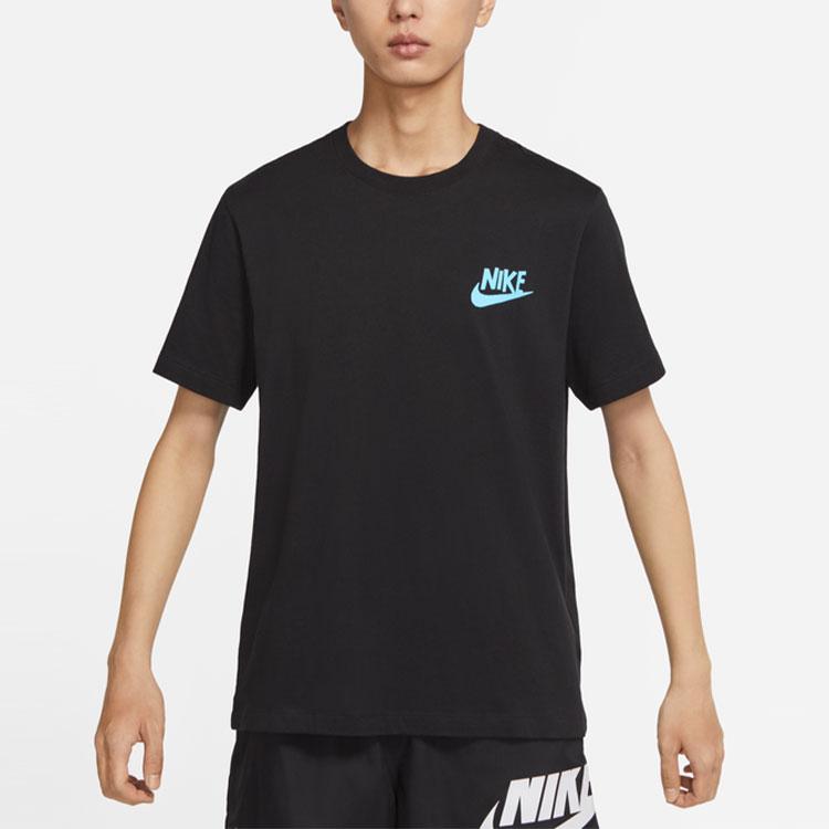Nike Футболка с круглым вырезом и коротким рукавом с логотипом, мужские топы, черные DR7810-010