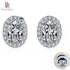 Oval Cut VVS Moissanite Fancy Stud Earrings For Party Girls Silver 925 Jewerly Female Diamond Earrings 2022 Jewelry