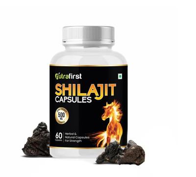 Капсулы Nutrafirst Ayurvedic Pure Shilajit Extract для повышения уровня тестостерона, энергии и выносливости у мужчин 60 капсул