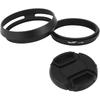 Haoge LH-X53B Lens Hood with Adapter Ring Cap, for Fujifilm Fuji FinePix X100vi X70 X100 X100S X100T X100F X100V Cameras, Black