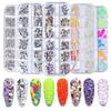 Nail Rhinestone Nail High Silver Flat Bottom Iridescent AB Rhinestone Irregular 12 Grid Long Box Set