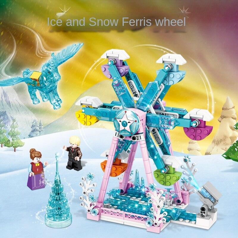 KAZI Девушка Строительный Блок Принцесса Карета Замок Мечты Головоломка Сборка DIY Игрушка Свет