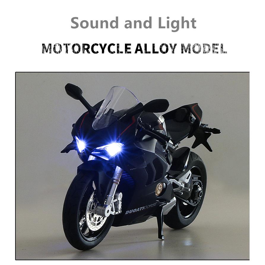 1/12 масштаб Panigale V4S, гоночная модель мотоцикла из сплава для беговых лыж, имитация игрушки, уличная модель мотоцикла, коллекция, подарок для детей
