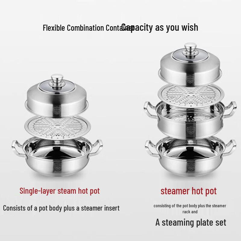 Yingbaite 304 Stainless Steel Steamer Pot