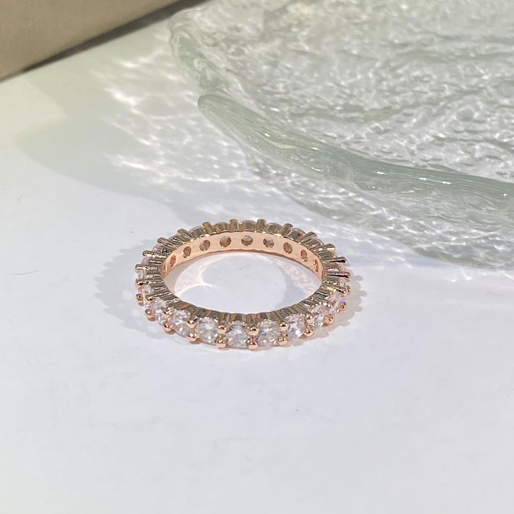 Кольцо с одним рядом бриллиантов для женщин, розовое золото, хвостовое кольцо