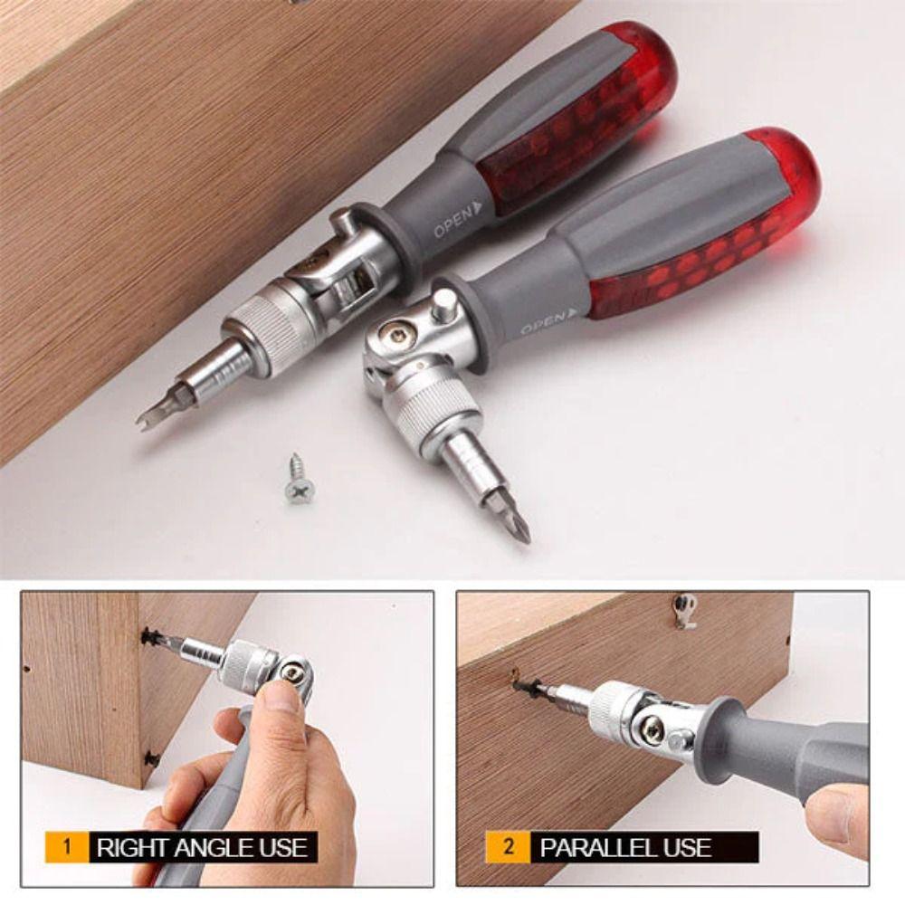 Foldable Rapid Ratchet Screwdriver Adjustable Angle Ratchet Screwdriver Cross Slotted Screwdriver
