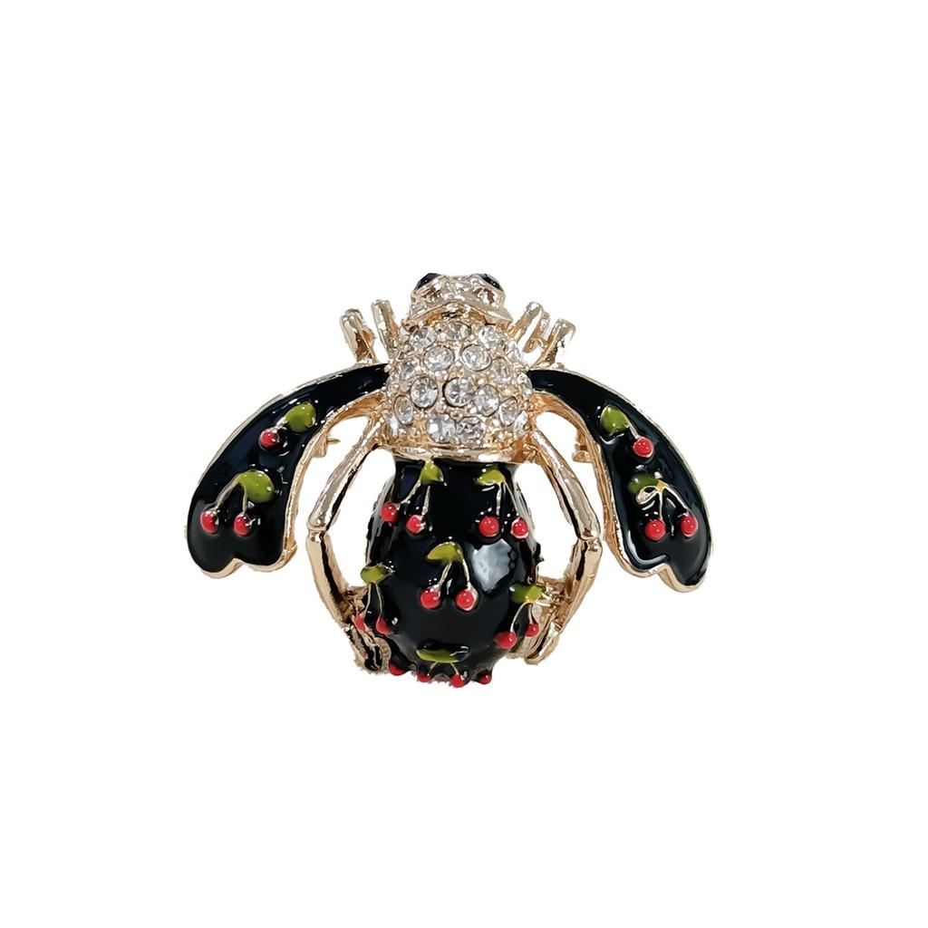 Анти-свет капает масло маленькая брошь воротник булавка горный хрусталь живопись глазурь любовь графика маленькая пчела, маленький темперамент