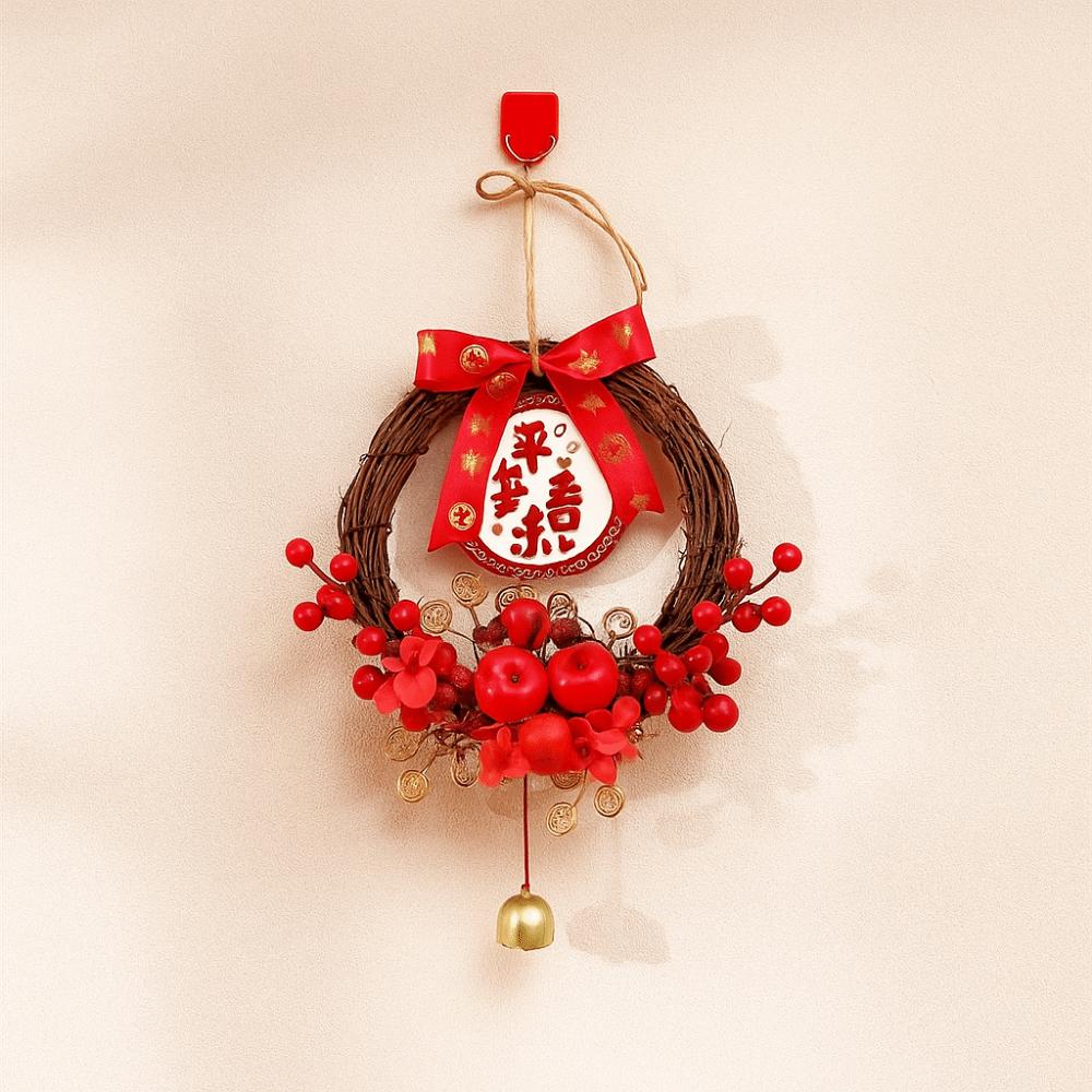 Traditional Chinese New Year Wreath Exquisite Hanging Wreath  Farmhouse Style