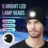 Led Headlamp Hat Men's and Women's Outdoor Night Running Lighting Warning Light Knitted Hat