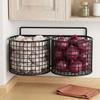 1/2/3 Grids Wall Mounted Storage Basket Large Capacity Comb Storage Bucket Kitchen Shelf  Bathroom