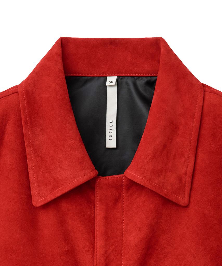 NOIRER Lambs Suede Shirt Jacket (Scarlet Red)