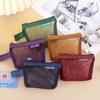 Colorful Bus ID Credit Card Holder Small Bags Mini Mesh Coin Wallet Money Earphone Data Line Storage Bags Zipper Pouch Travel