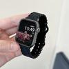 Модный силиконовый браслет Y2k с рельефом в виде розы для Apple Watch 10 9 8 7 6 5 4 3 2 Ремешок для часов 44 мм 45 мм 46 мм 49 мм 42 мм 40 мм