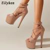 Fashion Eilyken Summer High Heels Platform Women Fashion Sandals Sexy Open Toe Buckle Strap Club Shoes