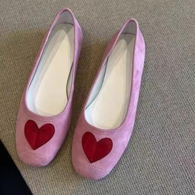 Модные туфли-балетки с круглым носком из овечьей замши, летняя новинка, слипоны с неглубоким вырезом, мягкая подошва, противоскользящие, износостойкие, одинарные туфли