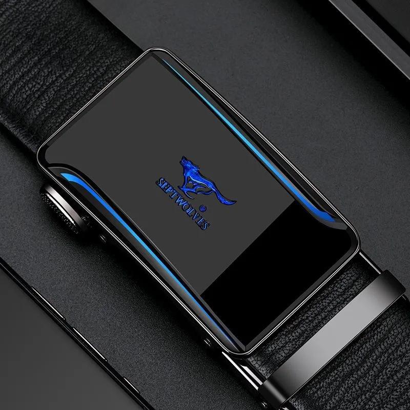 Men's Belt Business Versatile Automatic Buckle Belt Holiday Gift Head Leather Belt