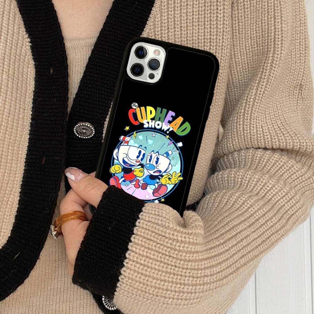 Anime Cuphead Cartoon Phone Case For IPhone 17 16 15 14 13 Plus 12 11 Pro Max PC+TPU Cases Back Cover