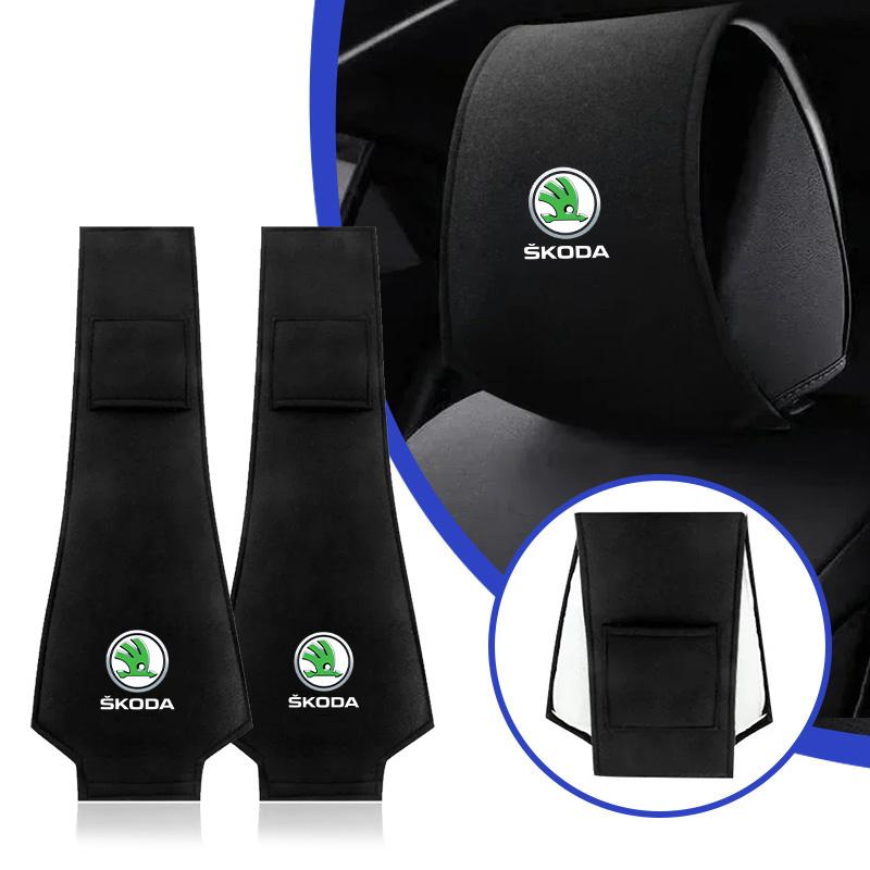 bsqdr6 Car Seat Headrest Cushion Protector Cover Anti-Dirty Seat Cotton Easy to clean For Skoda Kodiaq Octavia 3 Yeti Karoq Rapid Fabia