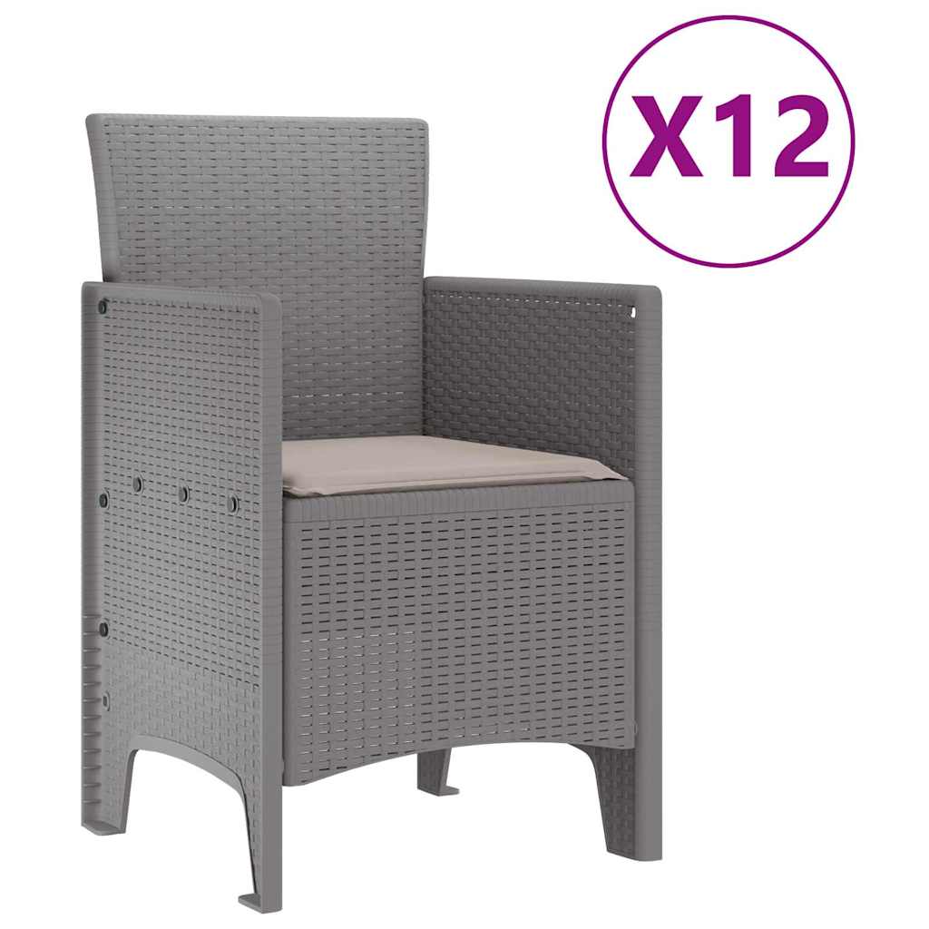Garden Dining Set 13 pcs Light Gray Poly Rattan