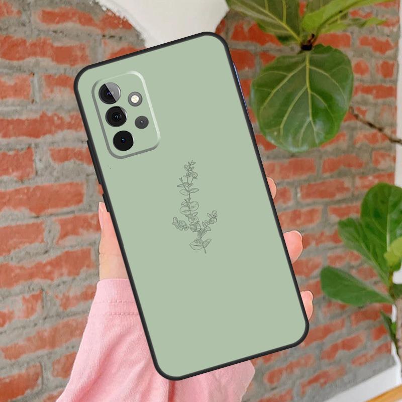 Sage Green Swirl Aesthetic Phone Case For Samsung Galaxy A71 A51 A31 A11 A12 A22 A32 A52 A72 A52S A21S A70 A50 Cover