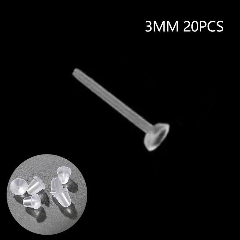 10/20/50/100Pcs Plastic Stud Earring Anti Allergy Ear Protect From Ear Hole Blockage Transparent Earrings Jewelry Parts Decor