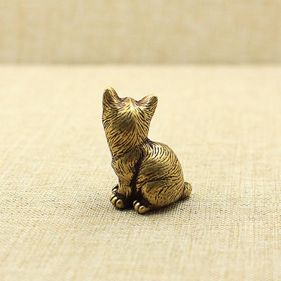 Ретро фигурки кошек, маленькая медная статуя кошки, украшение, модель животного, фигурка, игрушка для домашнего декора комнаты, стола